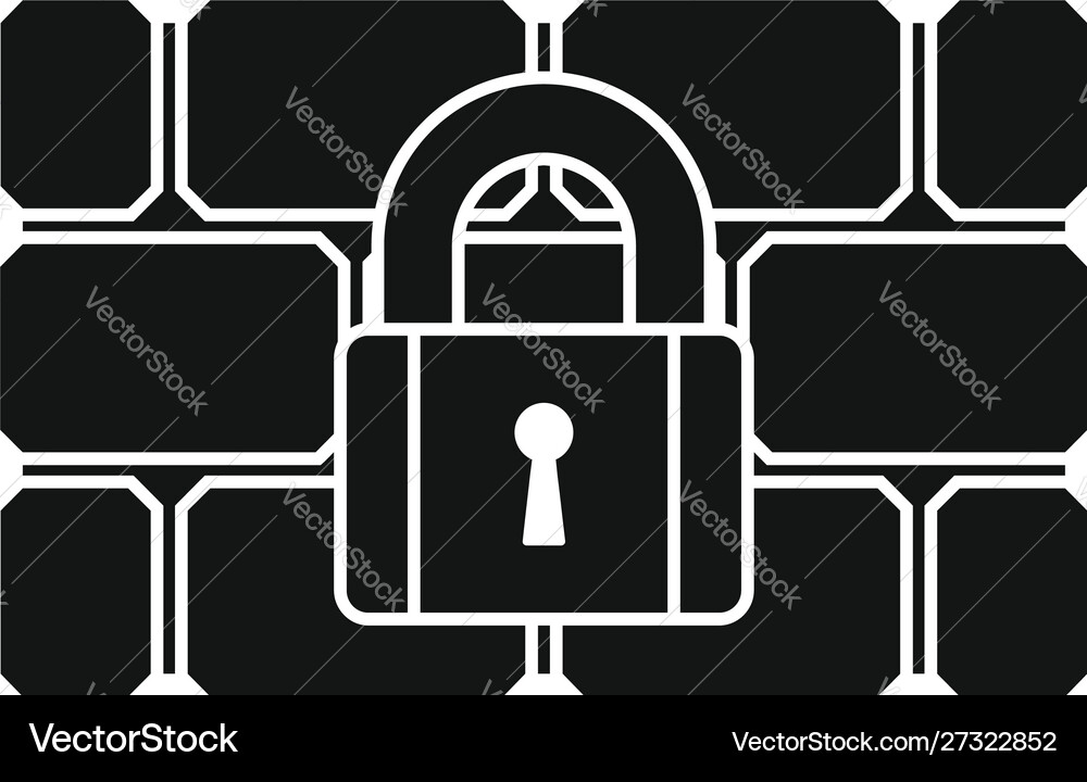 Firewall padlock icon simple style Firewall padlock icon simple style vector image