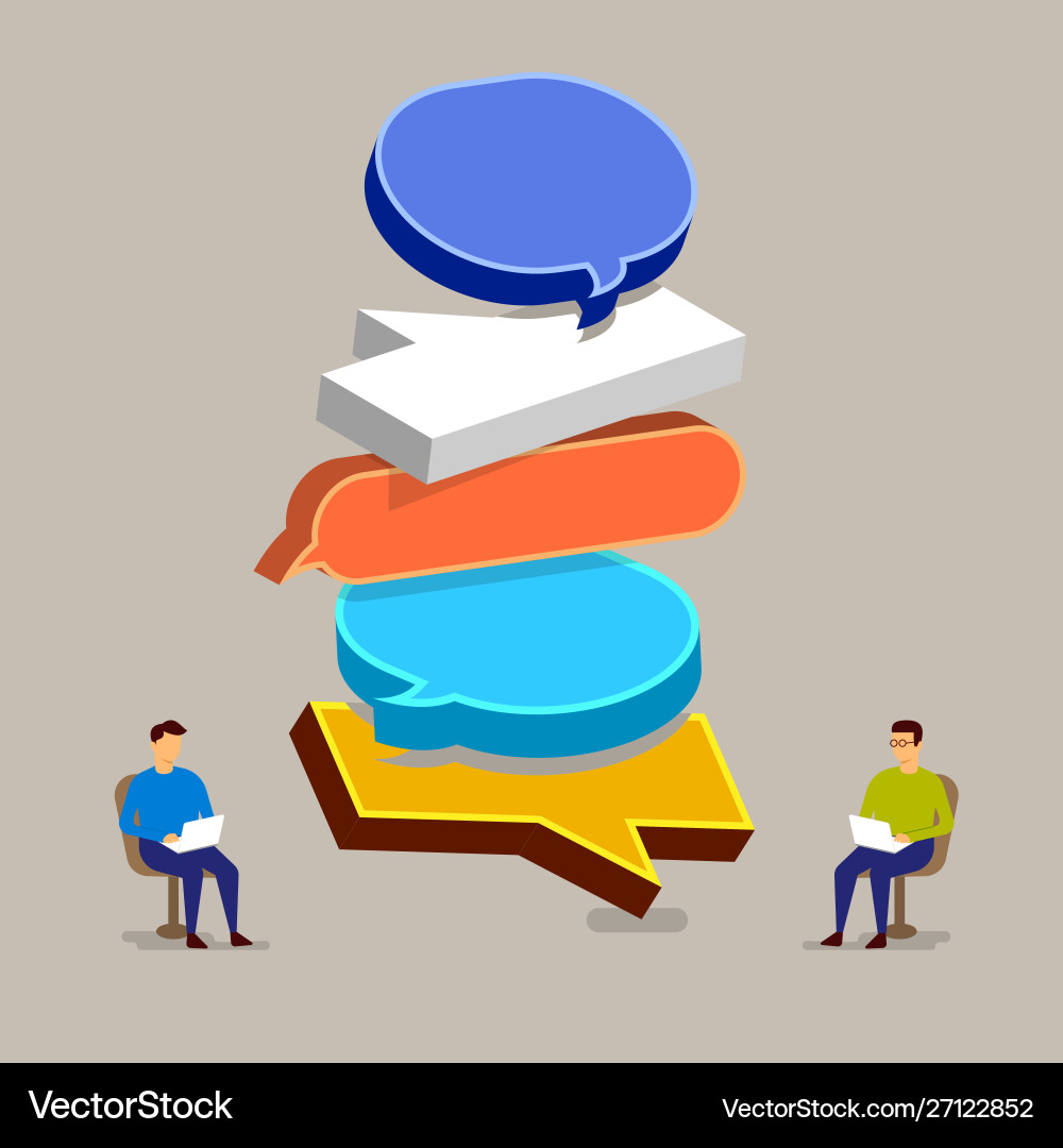 Flat design concept chat with bubble message vector image