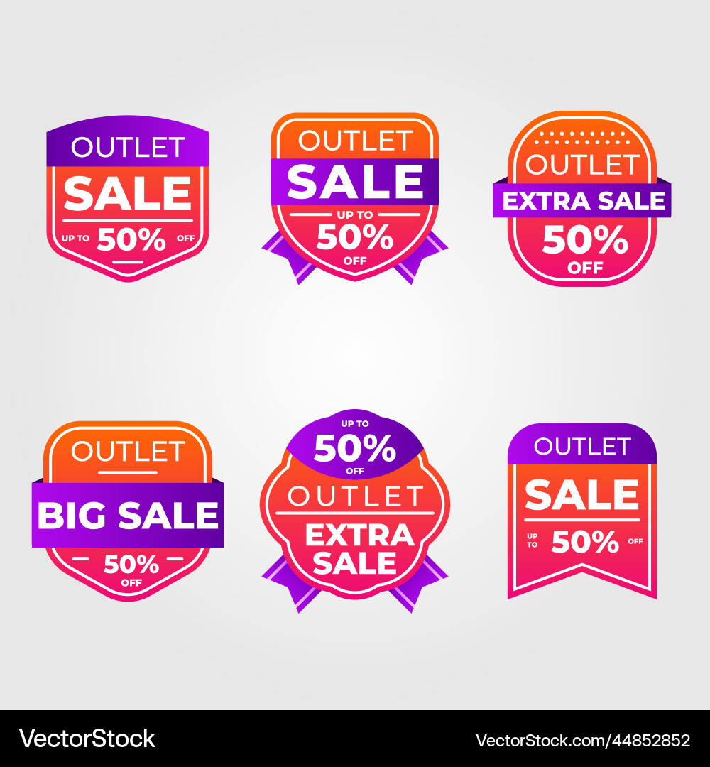 Gradient outlet label set Gradient outlet label set vector image