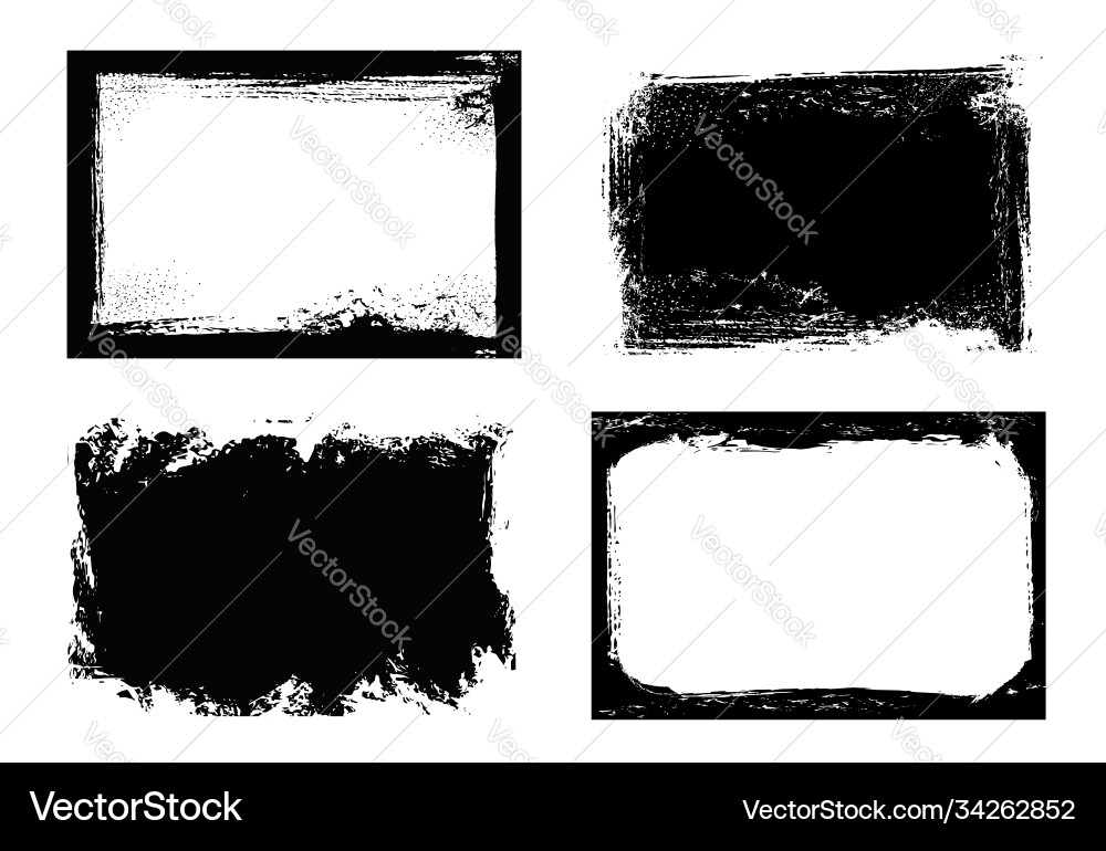 Grunge Rectangular Borders vector image