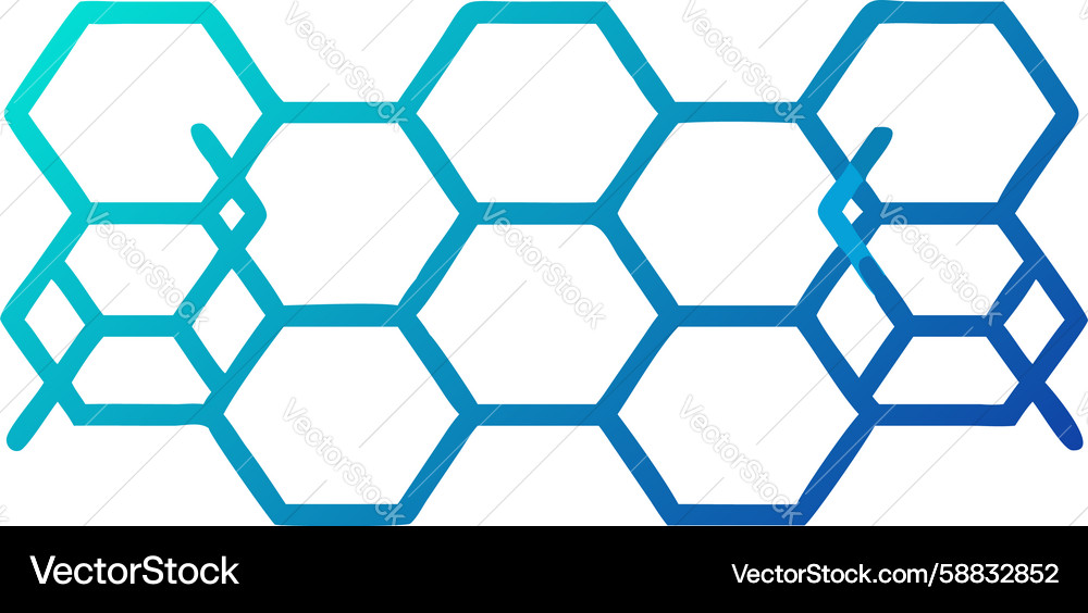 Hexagonal Gradient Network Vector Image