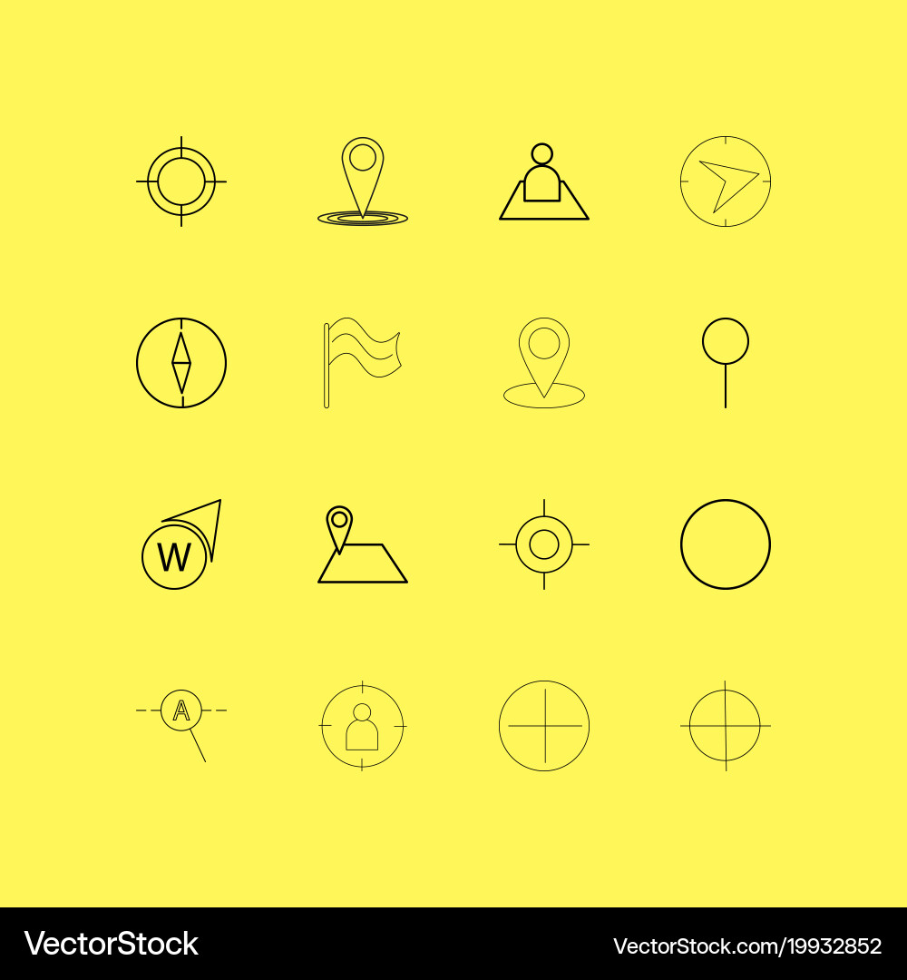 Map and navigation linear icon set simple outline vector image