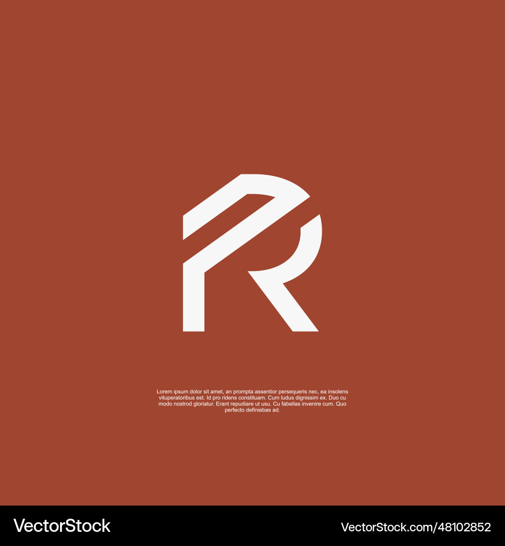 P r logos with a simple clean and modern style P r logos with a simple clean and modern style Vector Image