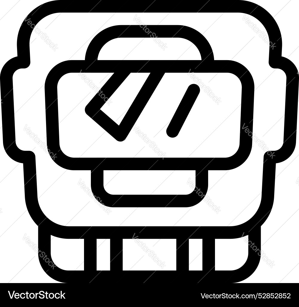 Robot head is displaying information on its screen Robot head is displaying information on its screen vector image