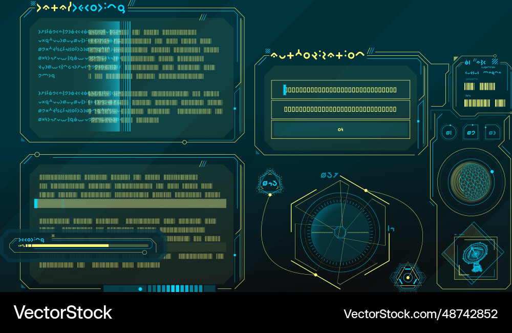 Sci-fi hud interface for data research Sci-fi hud interface for data research Vector Image