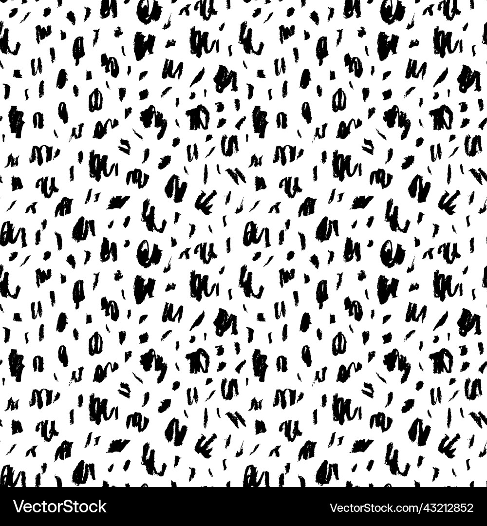 Seamless pattern with charcoal blots and strokes vector image