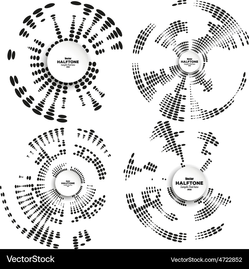 Set of circle halftone elements for your vector image