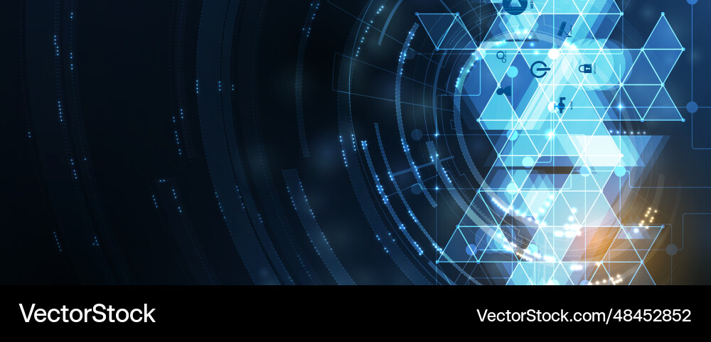 Technology banner design with hexagons abstract Technology banner design with hexagons abstract vector image