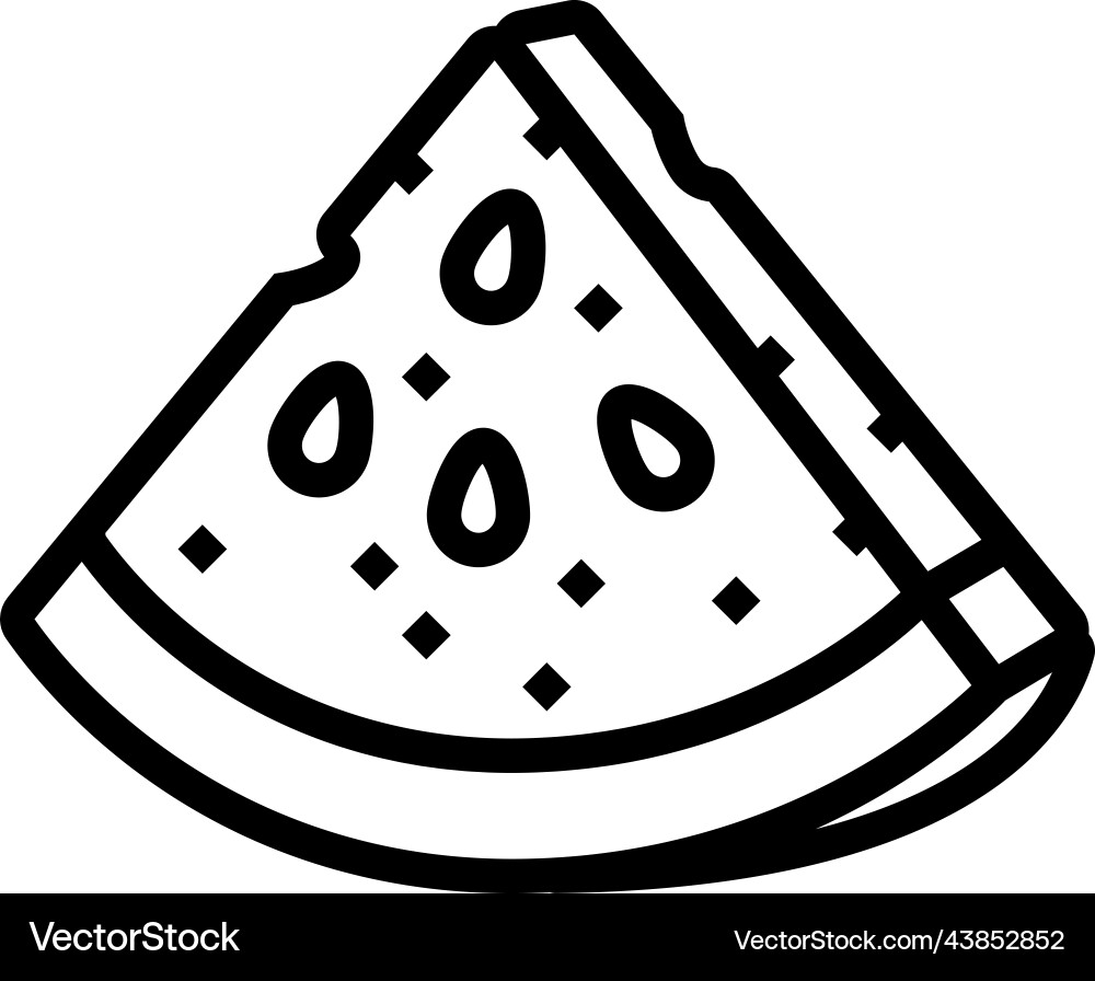 Watermelon triangular slice line icon Vector Image