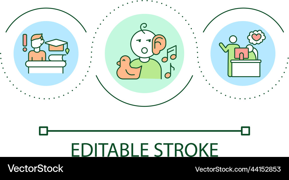 Children attention deficit loop concept icon Children attention deficit loop concept icon Vector Image