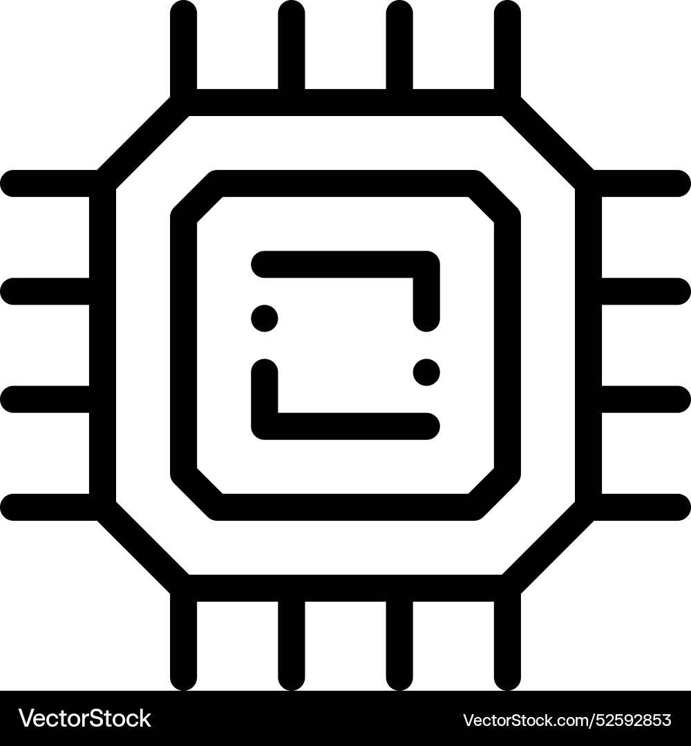 Cpu icon thin linear style design isolated Cpu icon thin linear style design isolated vector image