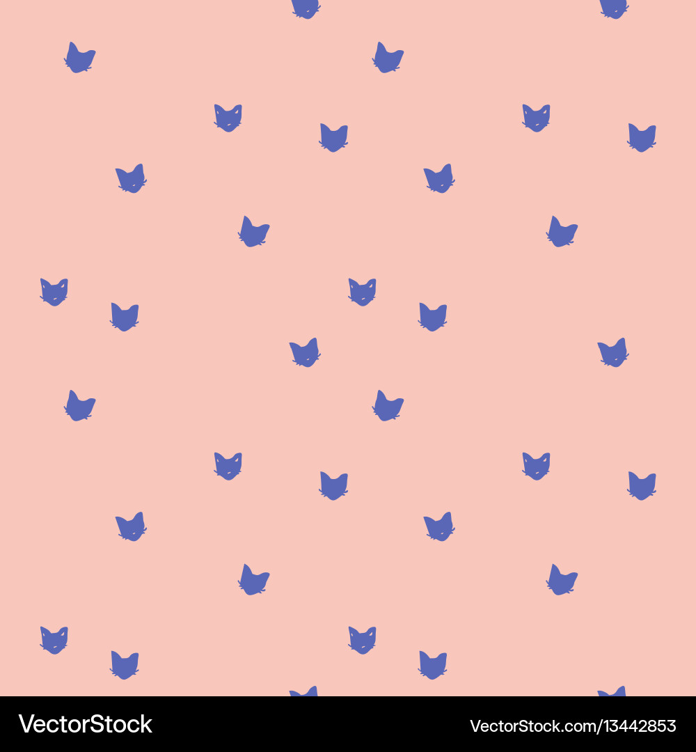 Cute Cat Doodle Seamless Pattern Royalty Free Vector Image