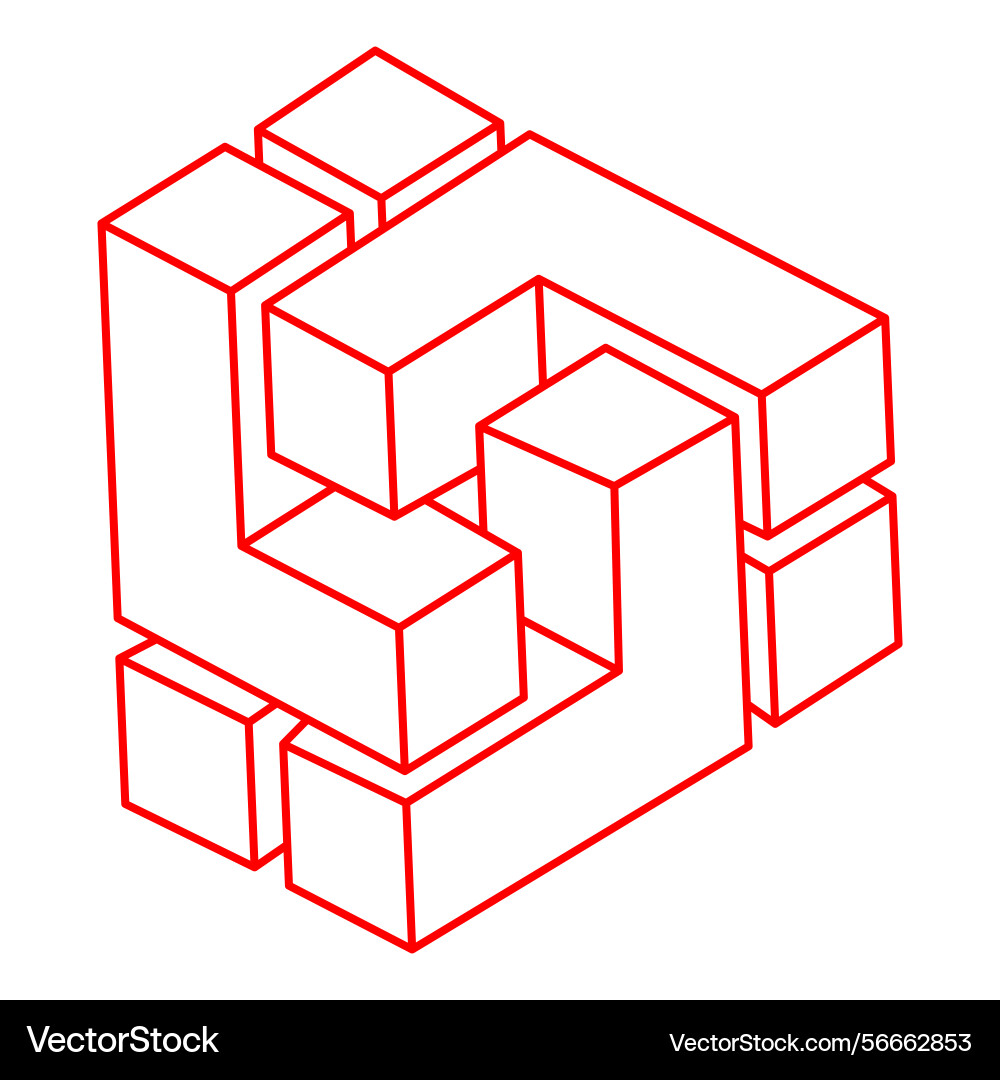 Optical illusion shapes unreal geometric objects Optical illusion shapes unreal geometric objects vector image