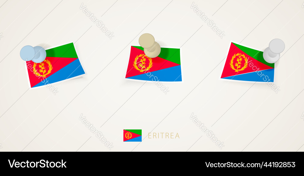Pinned flag of eritrea in different shapes vector image