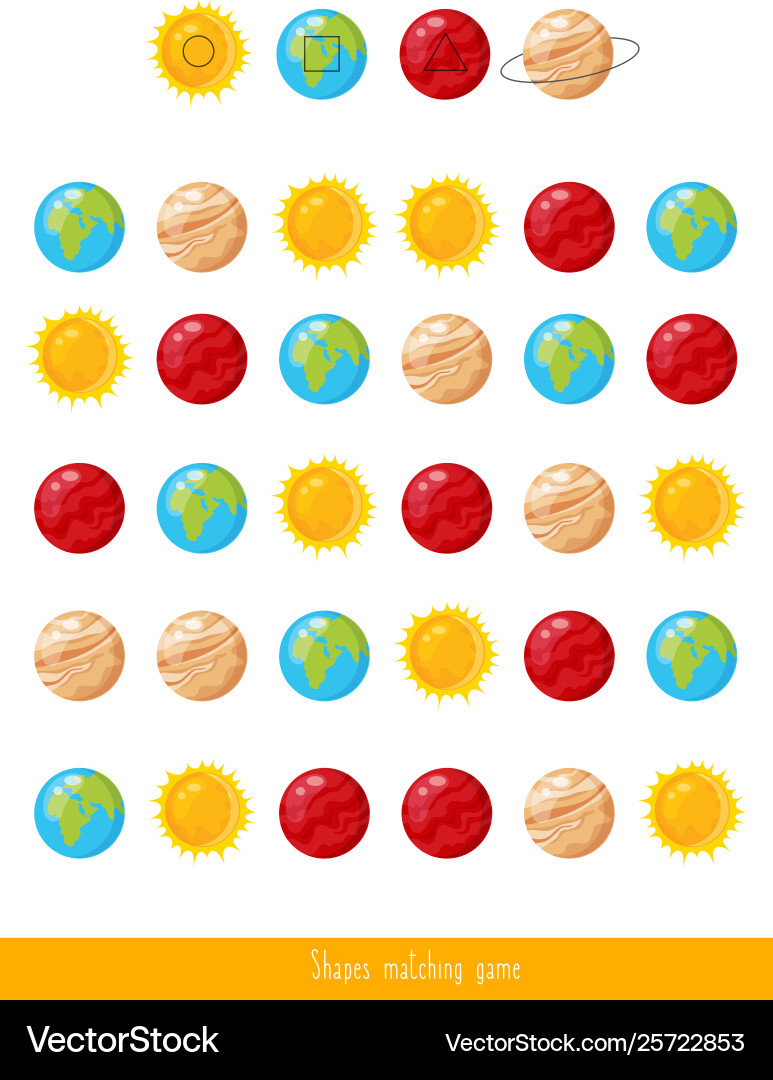 Shapes matching game Shapes matching game vector image