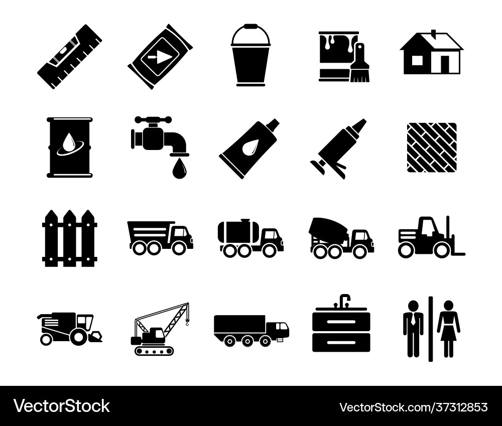 Simple construction icons set universal – Royalty-Free Vector | VectorStock