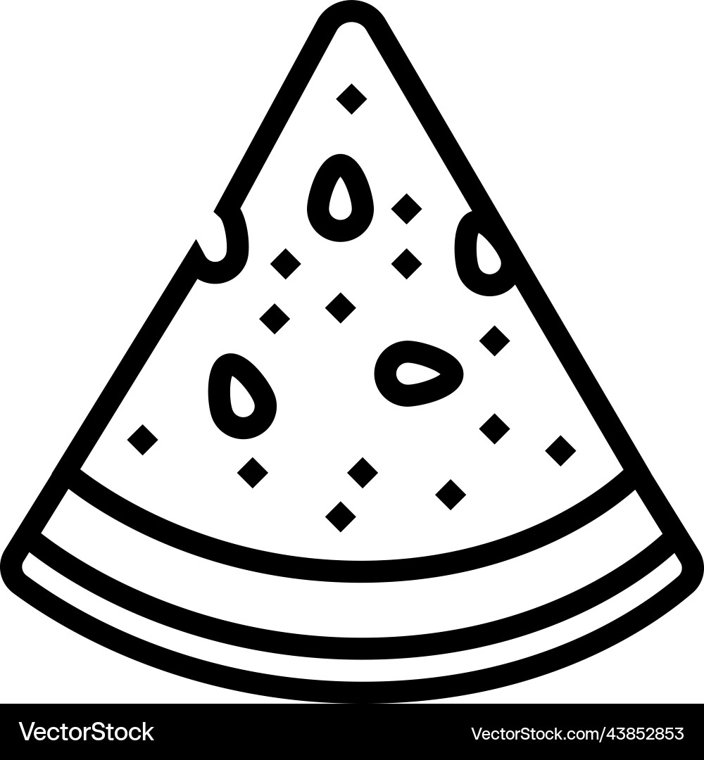 Triangular slice watermelon line icon Vector Image