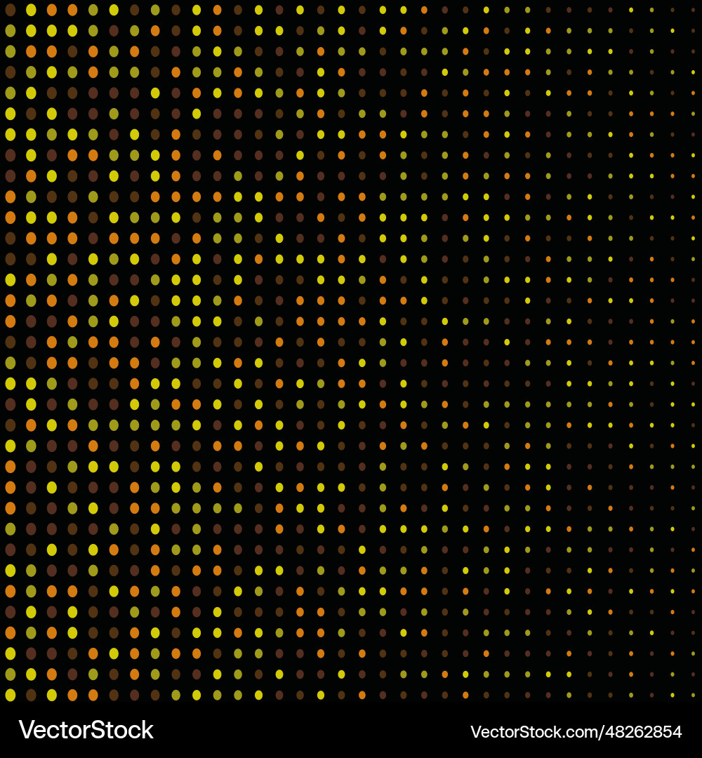Abstract black background with yellow dots pattern Vector Image