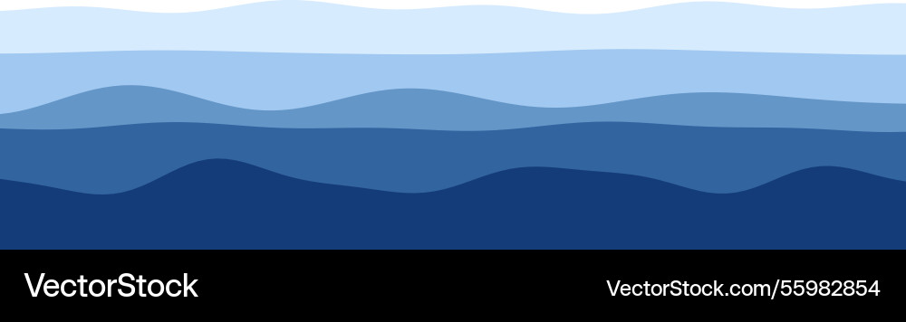 Abstract blue waves pattern with gradient stripes vector image