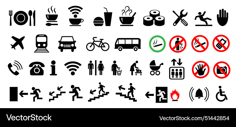 Airport information icons pack Airport information icons pack vector image