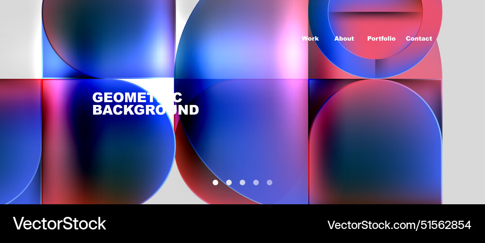 Bright colorful squares with round elements Vector Image