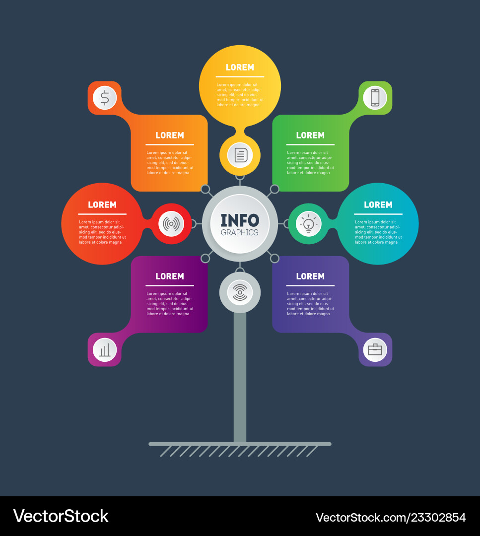 Business presentation concept with 7 points web Vector Image