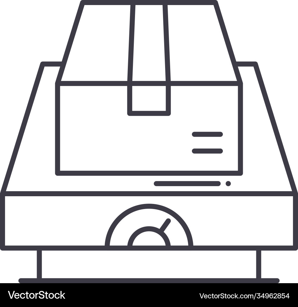 Delivery weighting icon linear isolated Delivery weighting icon linear isolated vector image