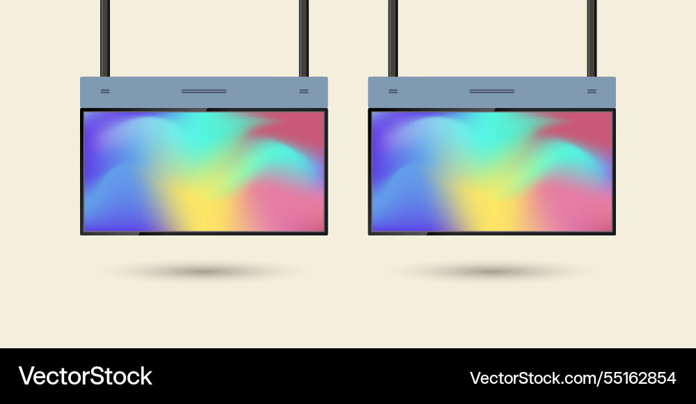 Double hanging large led screen mock up Vector Image