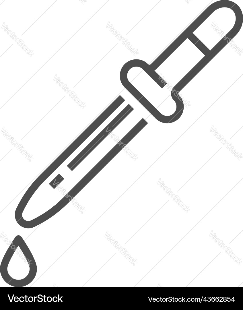 Dropper or pipette with drop isolated vector image