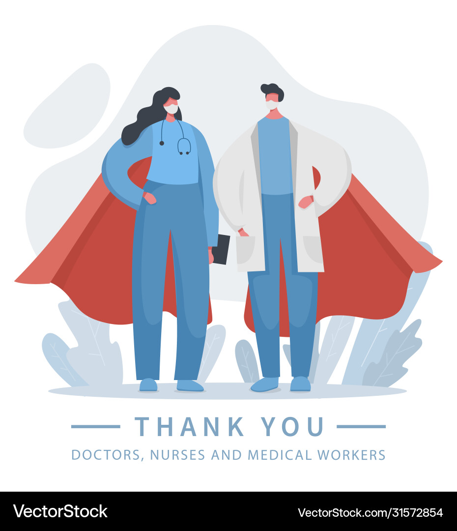 Ein Arzt und Krankenschwester sind Superhelden Ein Arzt und Krankenschwester sind Superhelden vektorbild