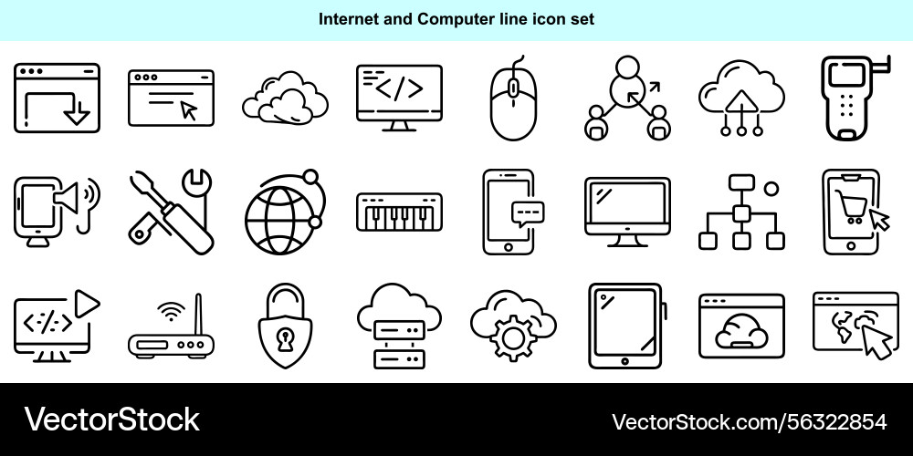 Extensive internet and computer icon set Extensive internet and computer icon set vector image