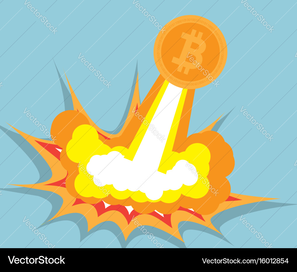 Flying Bitcoin Cryptocurrency Icon – Royalty-Free Vector | VectorStock