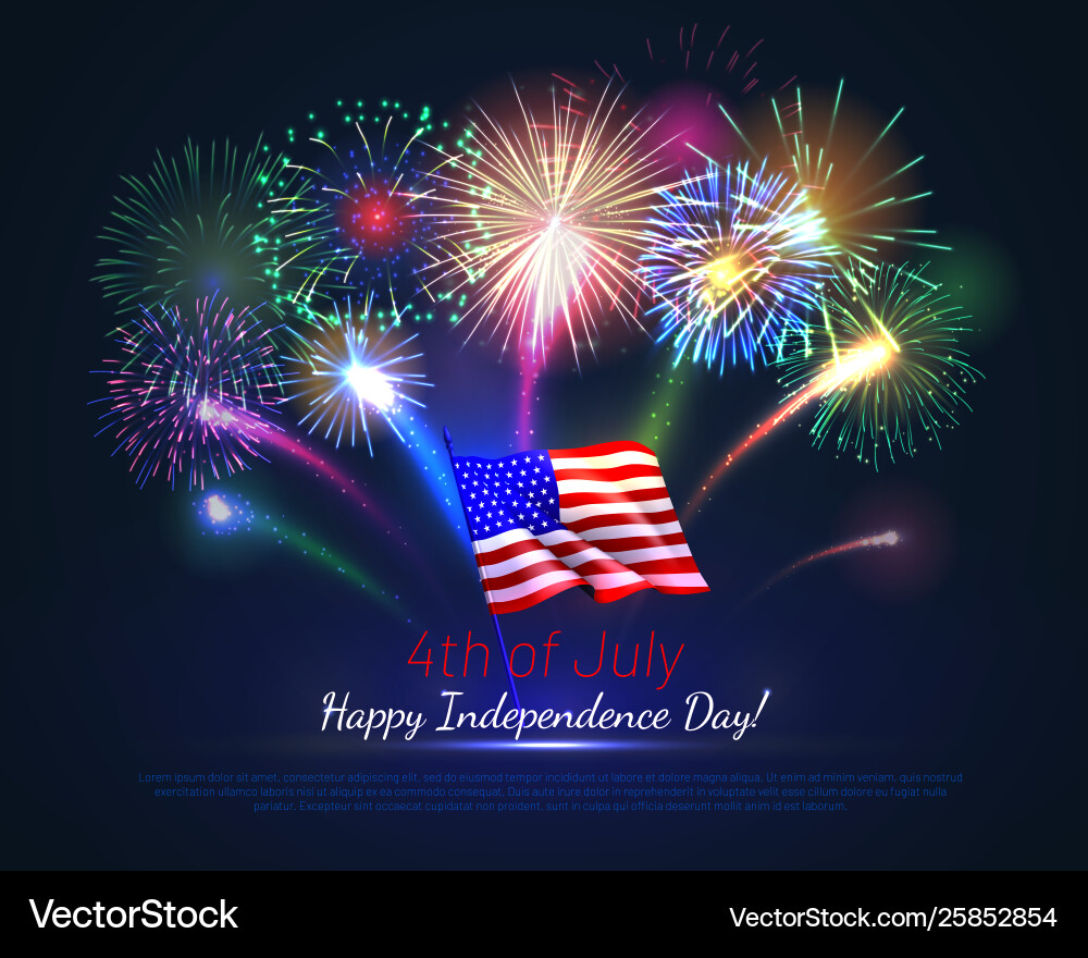 Fourth of July Fireworks – Royalty-Free Vector | VectorStock, image size:1000x880