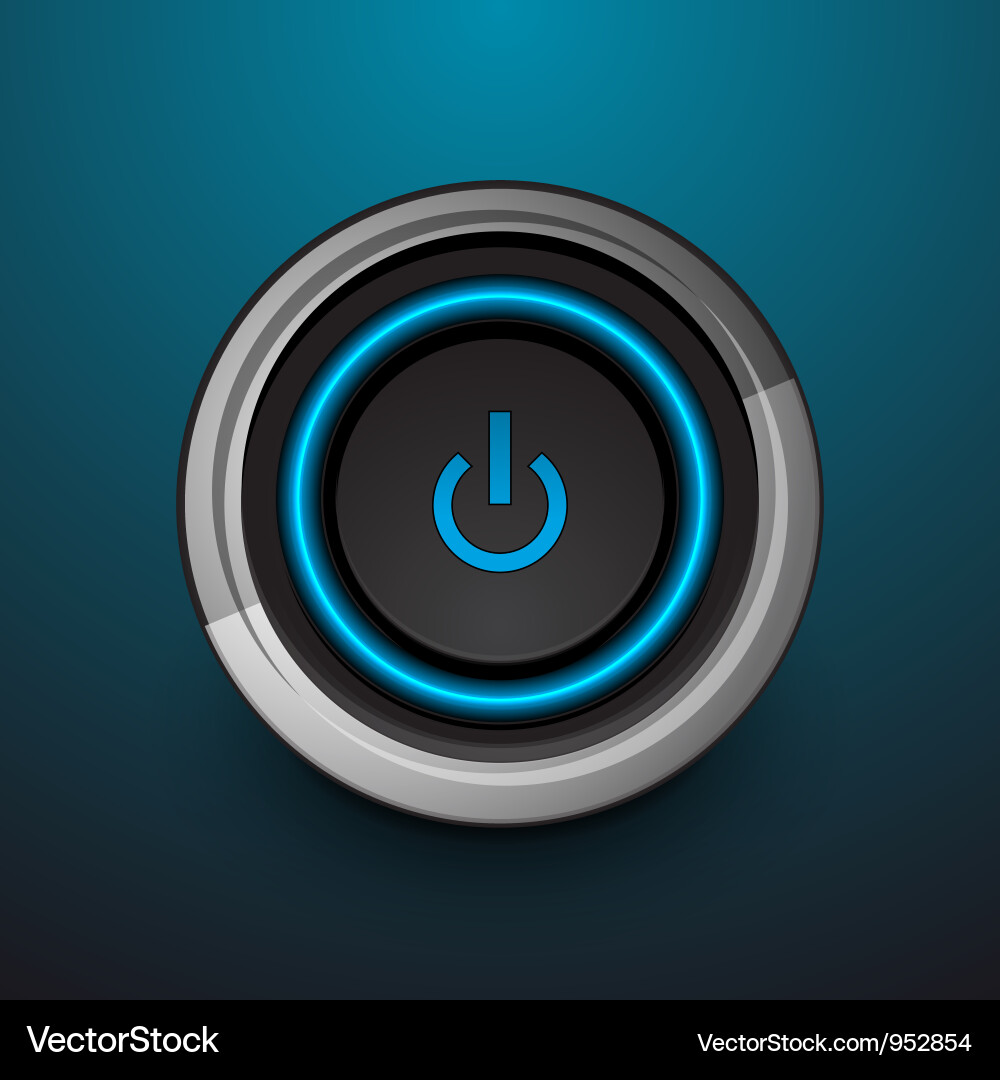 Glowing Power Button Vector Image