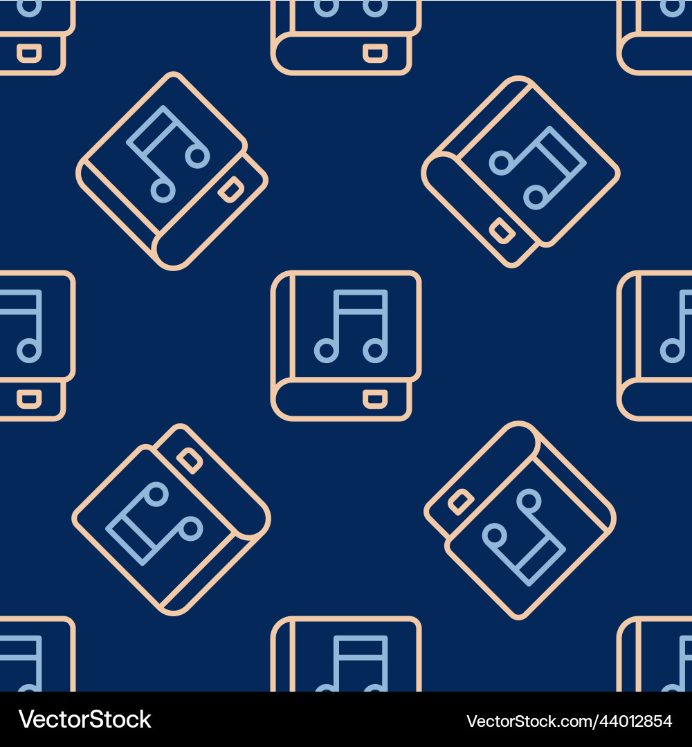 Line audio book icon isolated seamless pattern Vector Image