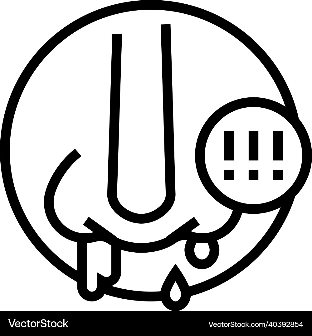 Nosebleeds nose bleeding line icon Vector Image