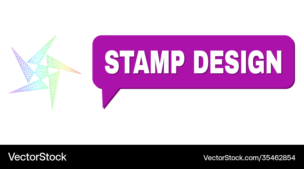 Rainbow mesh gradient abstraction icon and stamp Vector Image