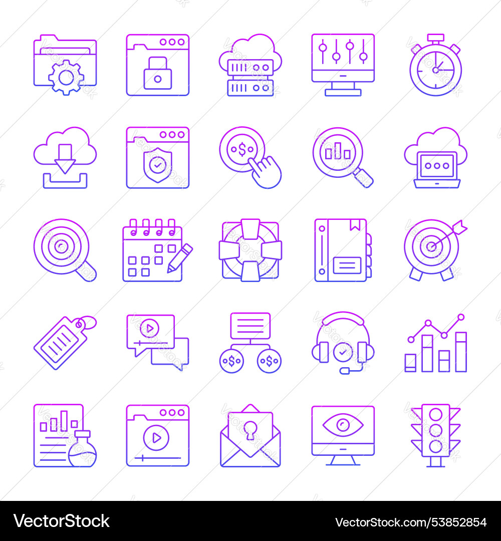 Search engine optimization and web icons set vector image