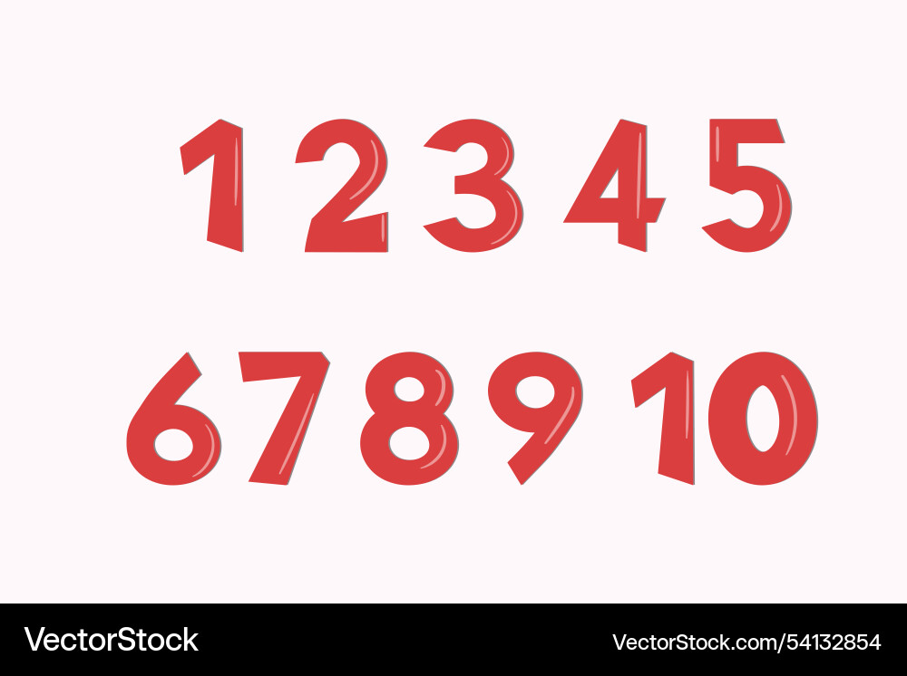Set of colorful numbers Set of colorful numbers vector image