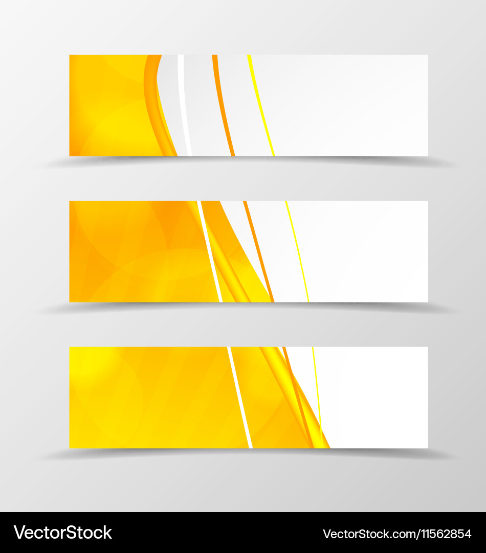 Set of header banner wave design vector image