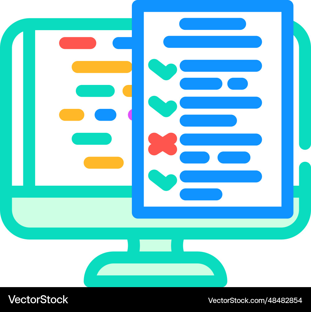 Software testen Farbsymbol Software testen Farbsymbol vektorbild