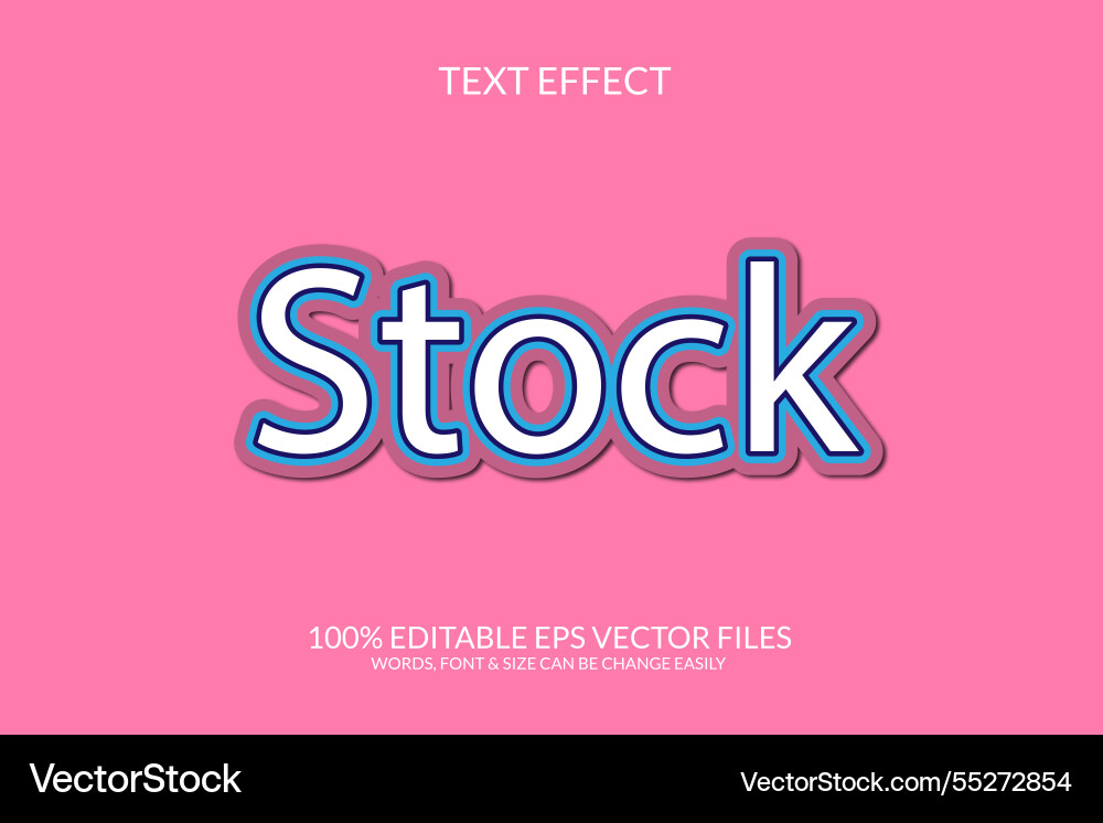 Stock 3d text effect design Vector Image