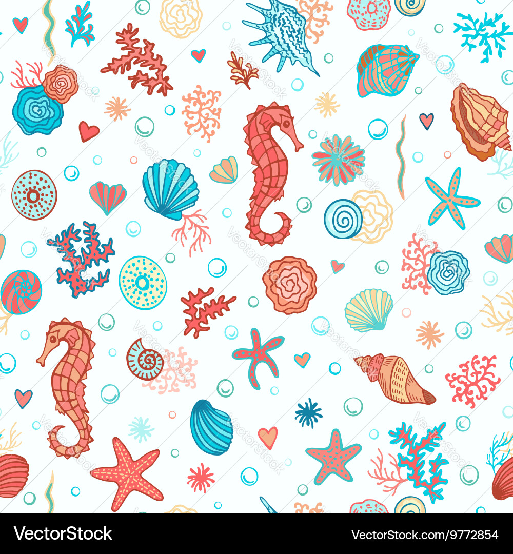 Underwater seamless pattern vector image