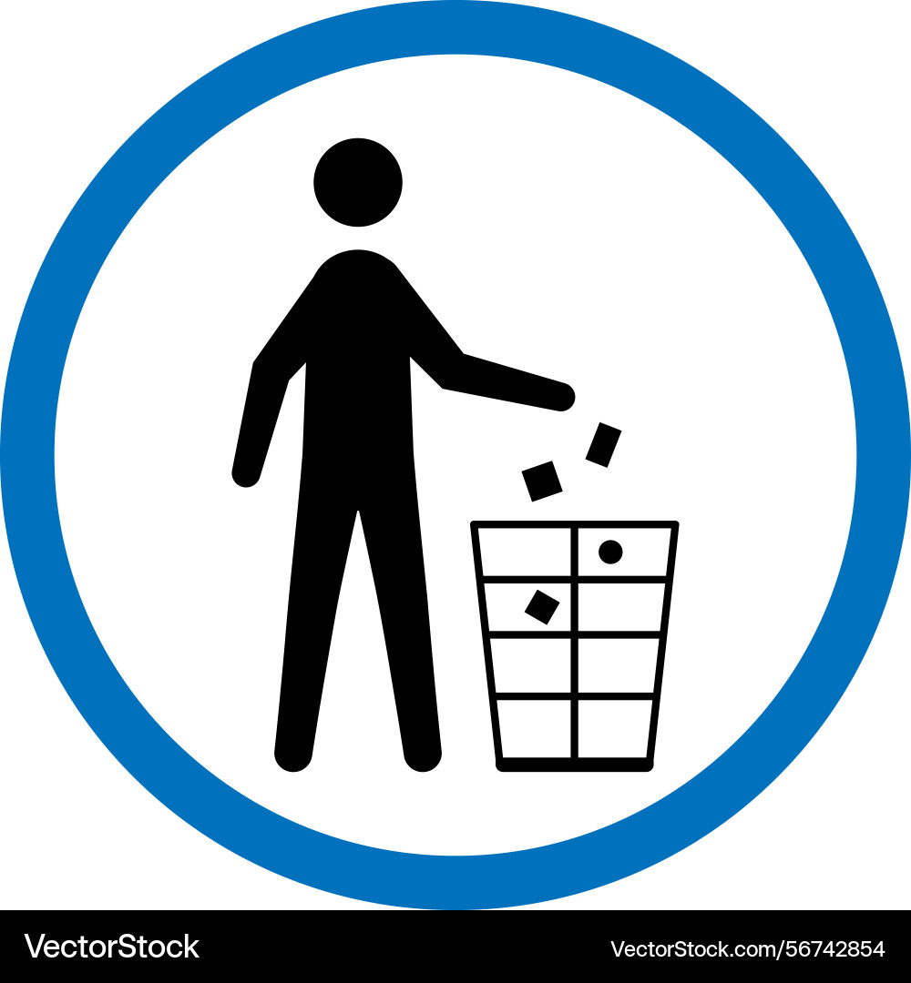 Use trash can sign on a transparent background vector image