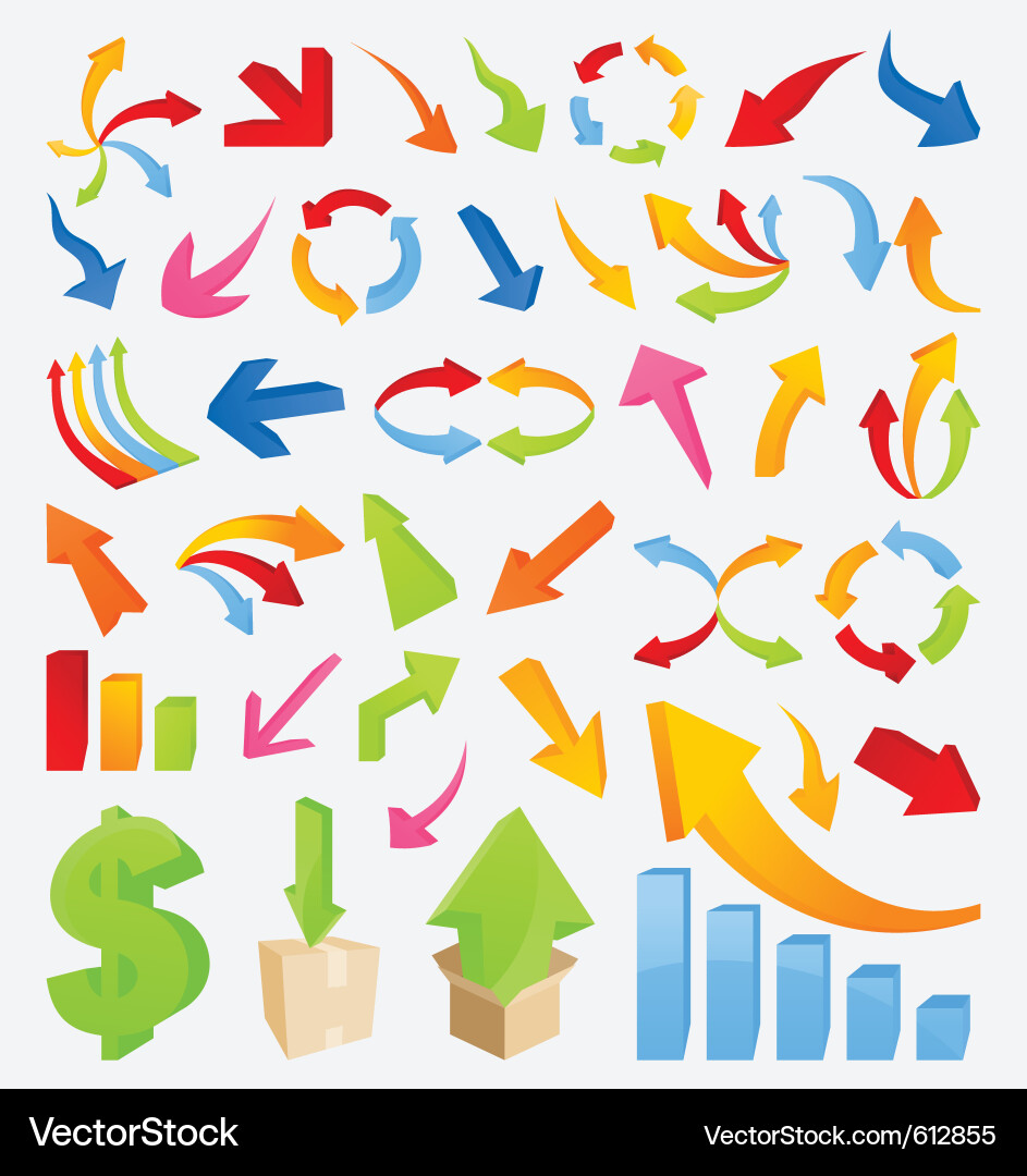 3d arrows Vector Image