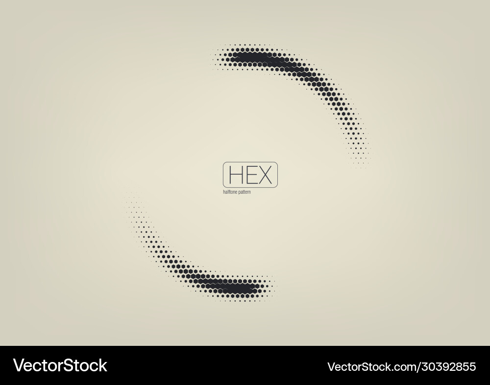 Abstract Hexagon Halftone Wave Pattern vector image