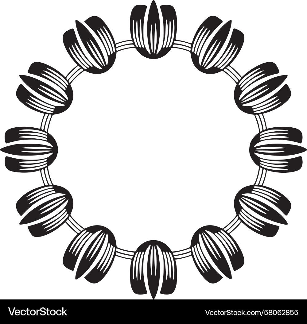 Abstract Tulip Circular Pattern Vector Image