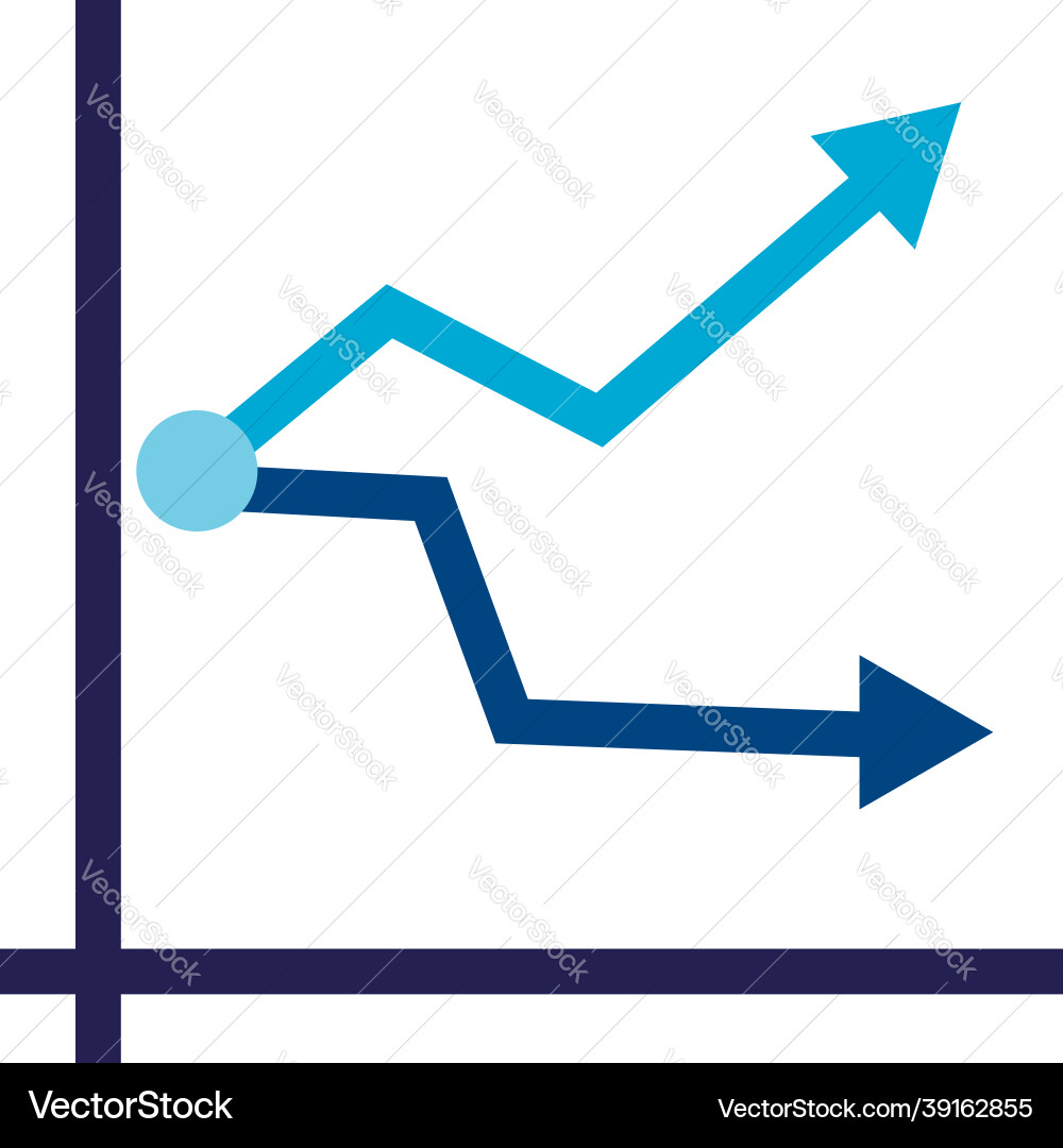 Analytics graph arrows on a white background Vector Image