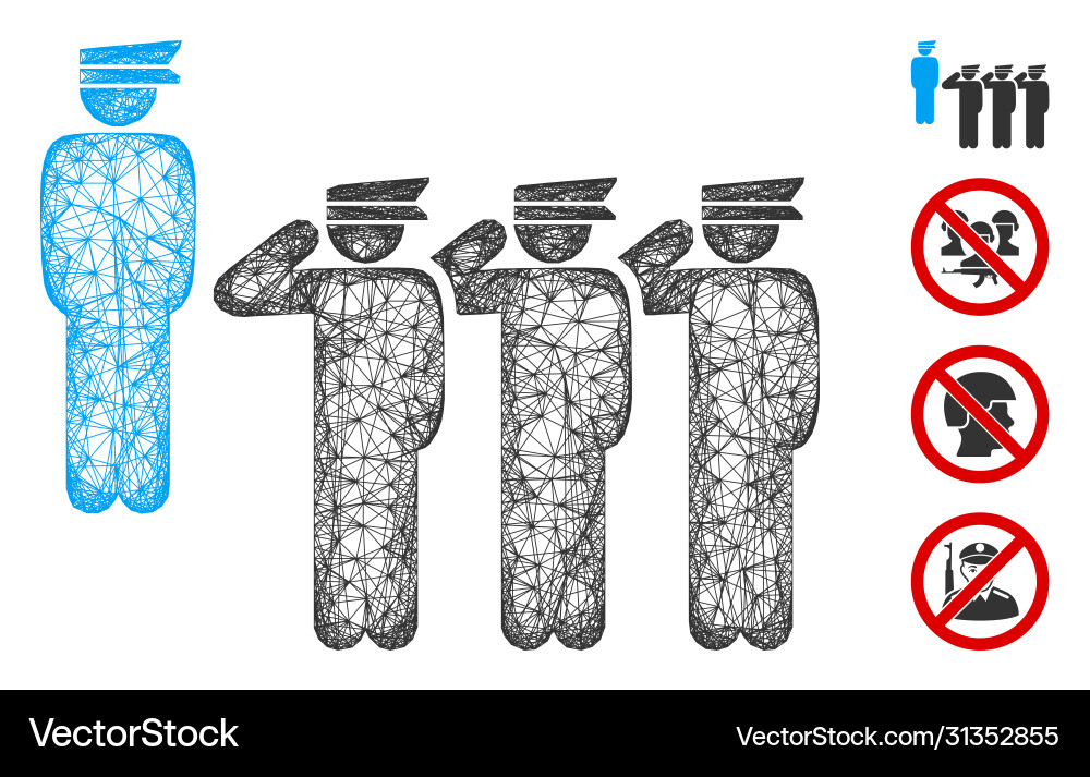 Army squad web mesh Army squad web mesh vector image