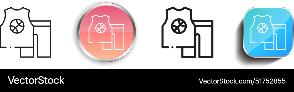 Basketball icon thin linear regular and button Vector Image